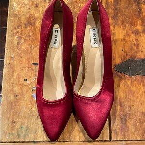 Cinak Red Satin Women's Heels 👠 Size 8